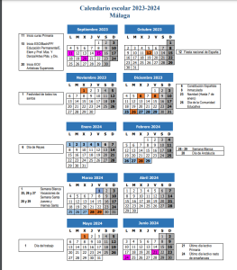 Calendario Escolar M Laga 2023 2024   Calendario Escolar Malaga 263x300 